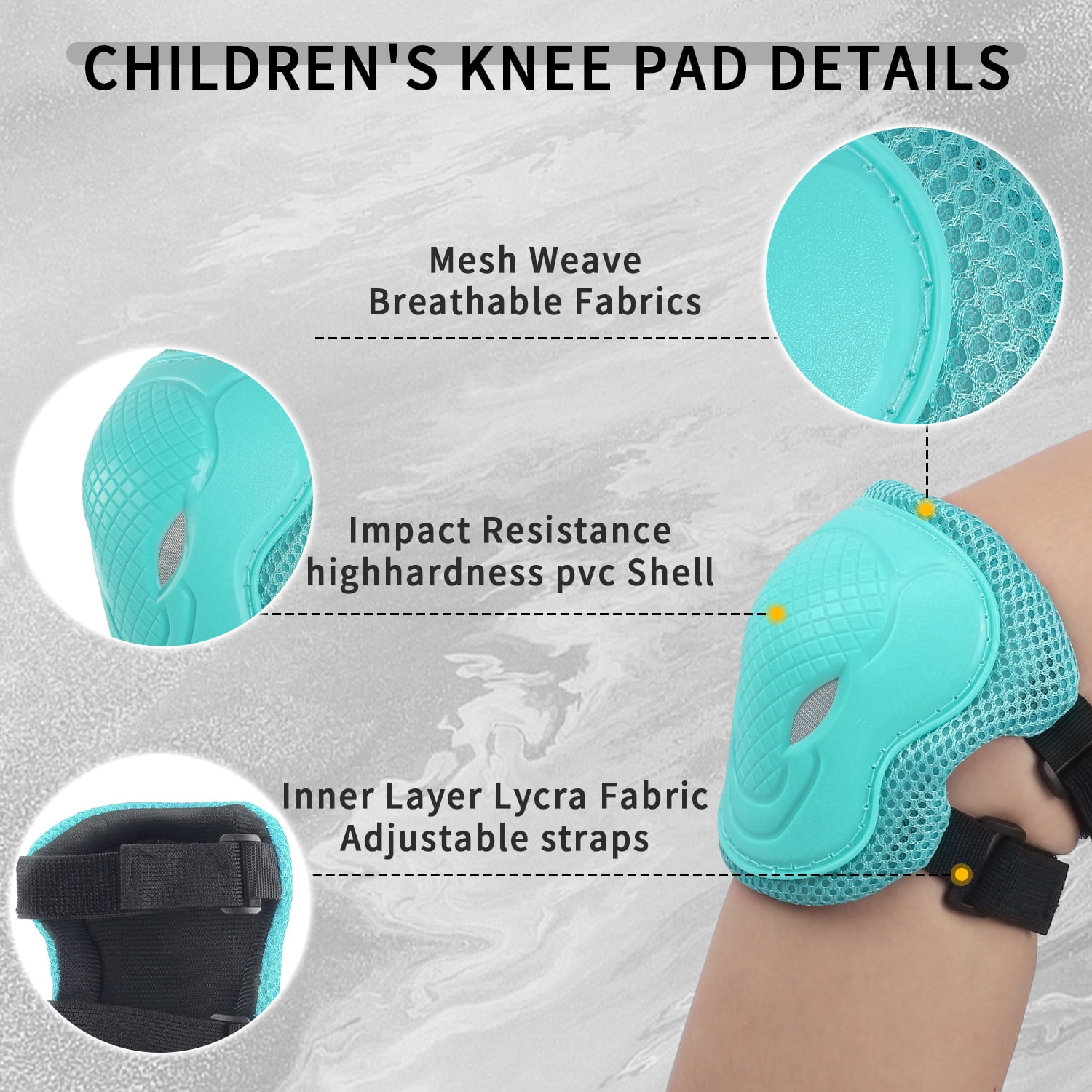 Glerc Kids Sports Helmet with Handguard & Kneepad for Age 3-8 Year Old Toddler and Child, S Size Mint Green