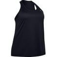 thumbnail image 4 of Under Armour Womens Solid Sleeveless Tech Tank Black 001/Metallic Silver 1X, 4 of 8