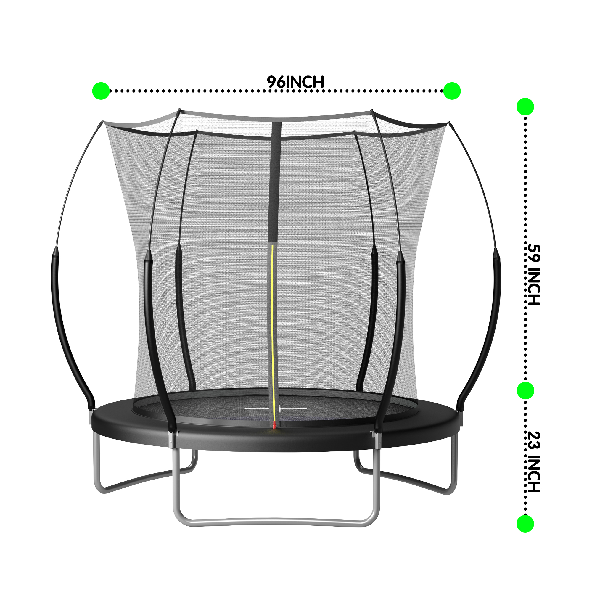 EUROCO 1500LBS Springfree 8FT Trampoline for Kids and Adults, No Gap Outdoor Trampoline for Backyard