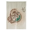 thumbnail image 1 of EREHome Pisces Signe du Zodiaque Japonais Rideau Porte Porte Fenêtre Traitement Rideaux Coton Lin Taille de Rideau 85x120 cm, 1 of 1