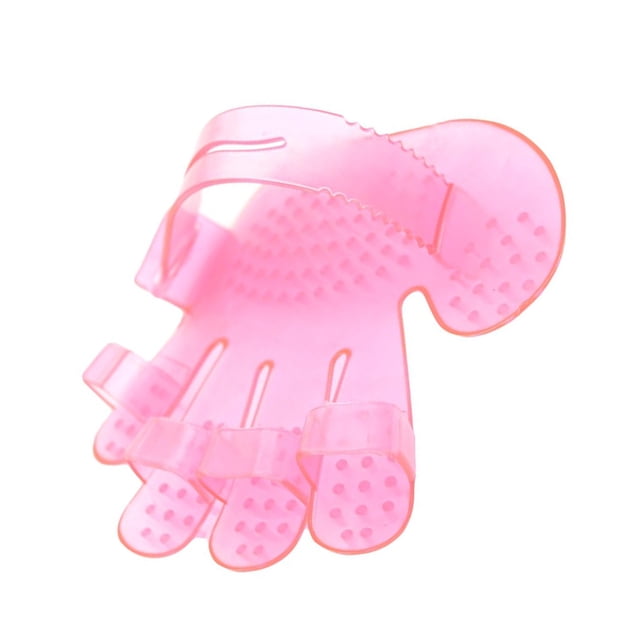 Methold Guante de masaje para baño de mascotas, ducha de baño de goma, cepillo para lavar el cabello, guante de masaje para baño, Suministros para perros Rosa