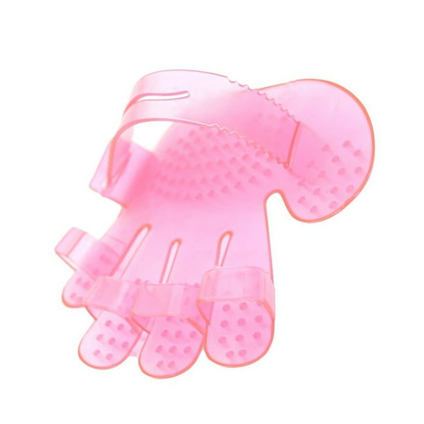 Methold Guante de masaje para baño de mascotas, ducha de baño de goma, cepillo para lavar el cabello, guante de masaje para baño, Suministros para perros Rosa