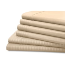 Hotel New York 6-Piece Dobby Stripe Sheet Set - 5 Colors - Ivory - Queen