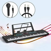 Oumilen Music 61-Key Portable Keyboard Piano for Kids and Beginners with Microphone Sheet Stand