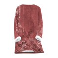 thumbnail image 4 of Tejiojio Women Clothes Clearance Women's Winter Leisure Temperament Fashion Plush Warm Underwear Ethnic Wind Flower Long Sleeve Round Neck Top, 4 of 4