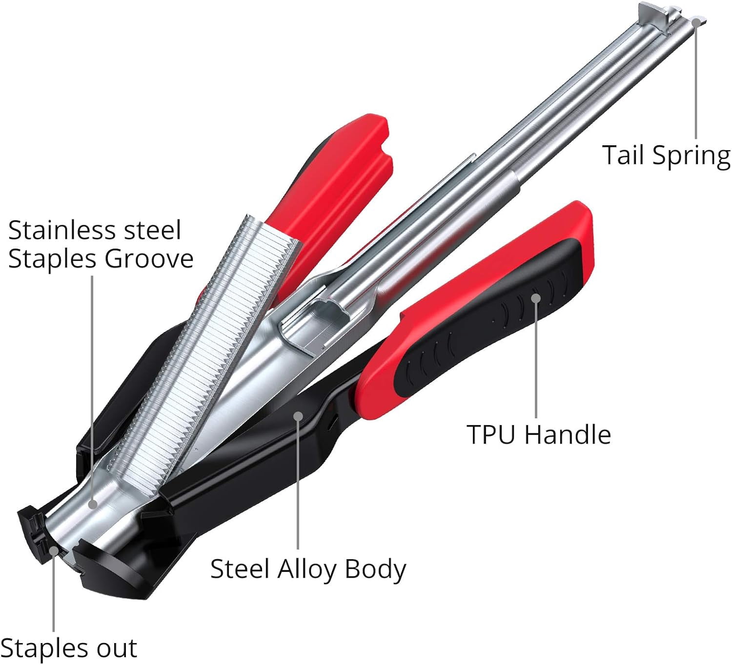 Proster C7 Hog Ring Gun Hog Ring Plier - Auto Feed Fence Fencing Nailer Plier with 2500 Hog Rings Galvanised Steel