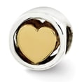 thumbnail image 1 of Fancy Bead White Sterling Silver Themed 9.09 mm Reflections Gold-Plated Heart Bead, 1 of 2