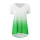 thumbnail image 4 of Mujeres de Manga Larga Superior, Estampado Corto Delantero Larga Espalda Raglan Cuello en V Camiseta de Manga Corta, Casual, 4 of 9