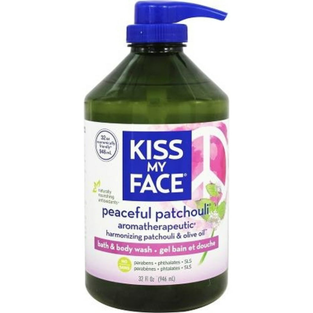 Kiss My Face Peaceful Patchouli Shower Gel, Bath and Body Wash, Value Size 32 oz