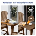 thumbnail image 2 of WINSOON Tall Adirondack Chair Set of 2 with Connecting Tray,Outdoor Bar Stools-Brown, 2 of 6