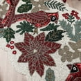 thumbnail image 4 of Enliven, Christmas handmade table runner, red and green flower with parrot beaded table runner, Poinsettia runner, 13x36inch, 4 of 5