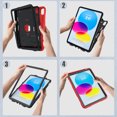 thumbnail image 4 of TECH CIRCLE Case for iPad 10th Generation 10.9 inch 2022, Heavy Duty Shockproof Rugged Full Body Protective Cover with Soft HD Screen Protector Kickstand for Apple iPad 10th Gen 10.9 Inch, Red, 4 of 9