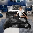 thumbnail image 4 of Erosebridal Kids Rugby Twin Comforter Sets for Boys, Sports Theme Bedding Set, Black Gray, Black Reversible, 1 Comforter and 1 Pillowcase, 4 of 6