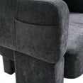 thumbnail image 4 of S-HOME Chenille Accent Chair In Grey With Ergonomic Arms And Removable Pillow For Living Room And Office Space, 4 of 8