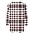 thumbnail image 5 of Enjoytime Plus Size Shirt for Women Crewneck Plaid Printed Blouses Top Casual Loose Fit Spring Womens 3/4 Sleeve Shirts, 5 of 5