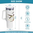 thumbnail image 3 of SKYSONIC 40oz Tumbler with Handle and Straw-Double Wall Vacuum Reusable Stainless Steel Insulated Water Bottle Mothers Day GiftsVintage Floral and Birds, 3 of 7