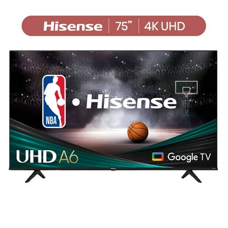 Hisense 75-Inch Class A6 Series Dolby Vision HDR 4K UHD Google Smart TV (75A6H)