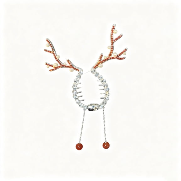 Chanana Christmas Reindeer Ponytail Bun Holder, 2025 Christmas Hair Claw Clips, Cute Reindeer Ponytail Clip Hair Bun Clips, Hairs Accessories Gifts for Women