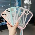 thumbnail image 6 of Clear for iPhone XR Case,Wave Frame Cute Slim Clear iPhone XR Phone Case with Adjustable Lanyard,Shockproof Protective iPhone XR Case for Girl Women, White, 6 of 6