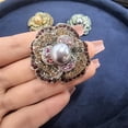 thumbnail image 3 of Rhinestone Camellia Flower Brooch Pin for Women Men Fashion Crystal Shell Pearl Blossom Brooch Lapel Pins Elegant Dress Accessories Jewelry Wedding Anniversary Boutonniere Corsage, 3 of 5
