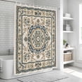 thumbnail image 5 of Sage Green Beige Boho Shower Curtain Set - Long 72" x 84" Washable Bathtub Curtain with 12 Hooks, Southwestern Geometric Ethnic Waterproof Fabric Stall Shower Curtains for Bathroom/Bathtub Décor, 5 of 6