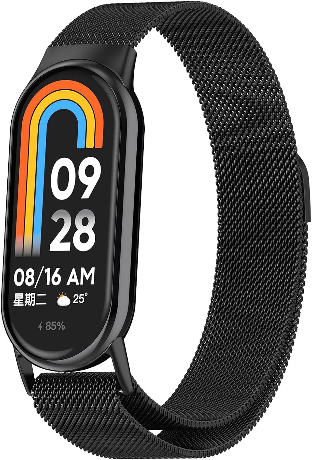KOMI Band Compatible with Xiaomi Mi Band 8/Mi Band 9，Breathable Replacement Strap for Mi Band 9/8 SmartWatch Wristband Bracelet for Women Men Black