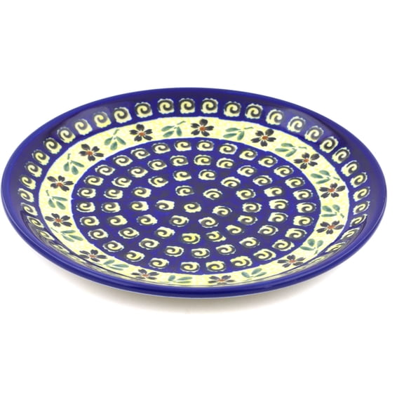 Polish Pottery 7½-inch Dessert Plate (Stargazer Fields Theme) Hand Painted in Boleslawiec, Poland   Certificate of Authenticity
