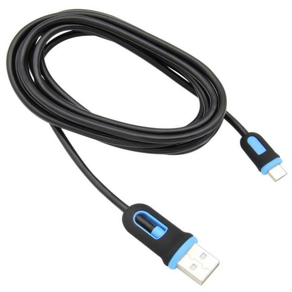 MobileSpec MBS06106 Câble de Charge et Synchronisation Micro vers USB 6 Pieds - Noir et Bleu