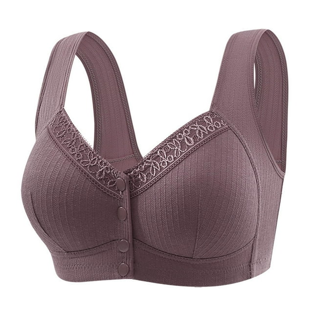 Abcnature Everyday Bras for Women Solid Front Buckle Ventilate Elastic Style Medium Sized Bras without Steel Rim