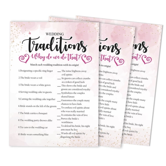 Inkdotpot Watercolor SplashWhy Do We Do That 50-Pack Bridal Wedding ShowerGameBachelorette Party ActivityGameCards