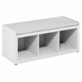thumbnail image 5 of Furinno CUBICLE 3-Cube Storage Bench with Comfy Cushion in White, 5 of 6
