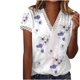 thumbnail image 2 of ICHUANYI Clearance Women's Fashion Printing Casual V-neck Lace Short Sleeve Loose T-shirt Tops(Purple, M) ICHUANYI WER2023081401018, 2 of 5