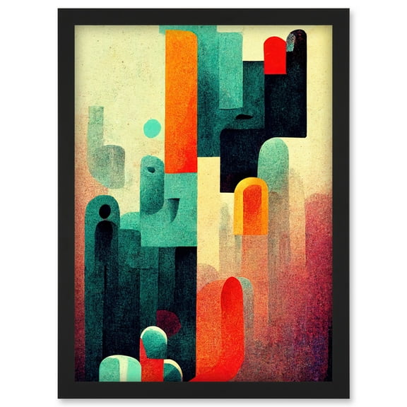 My Dream Retro Multi Coloured Abstract Painting Artwork Framed Wall Art Print A4