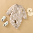 thumbnail image 2 of Baby Jumpsuit Easter Bunny Knit Sweater Romper Long Sleeve Jumpsuit Clothes for Unisex Khaki 6 Months-12 Months, 2 of 6