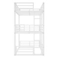 thumbnail image 4 of Heavy Duty Triple Bunk Bed, Twin Size Metal Bunkbeds with Ladder and Guardrails, Family-Friendly 3-in-1 Bunk Beds, No Box Spring Needed, Easy Assembly, White, 4 of 6
