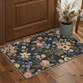 thumbnail image 5 of 5x7 Washable Area Rug with Non Slip Backing Low Pile Lightweight Print Pattern for Living Room Bedroom Vintage Floral Deep Charcoal, 5 of 5