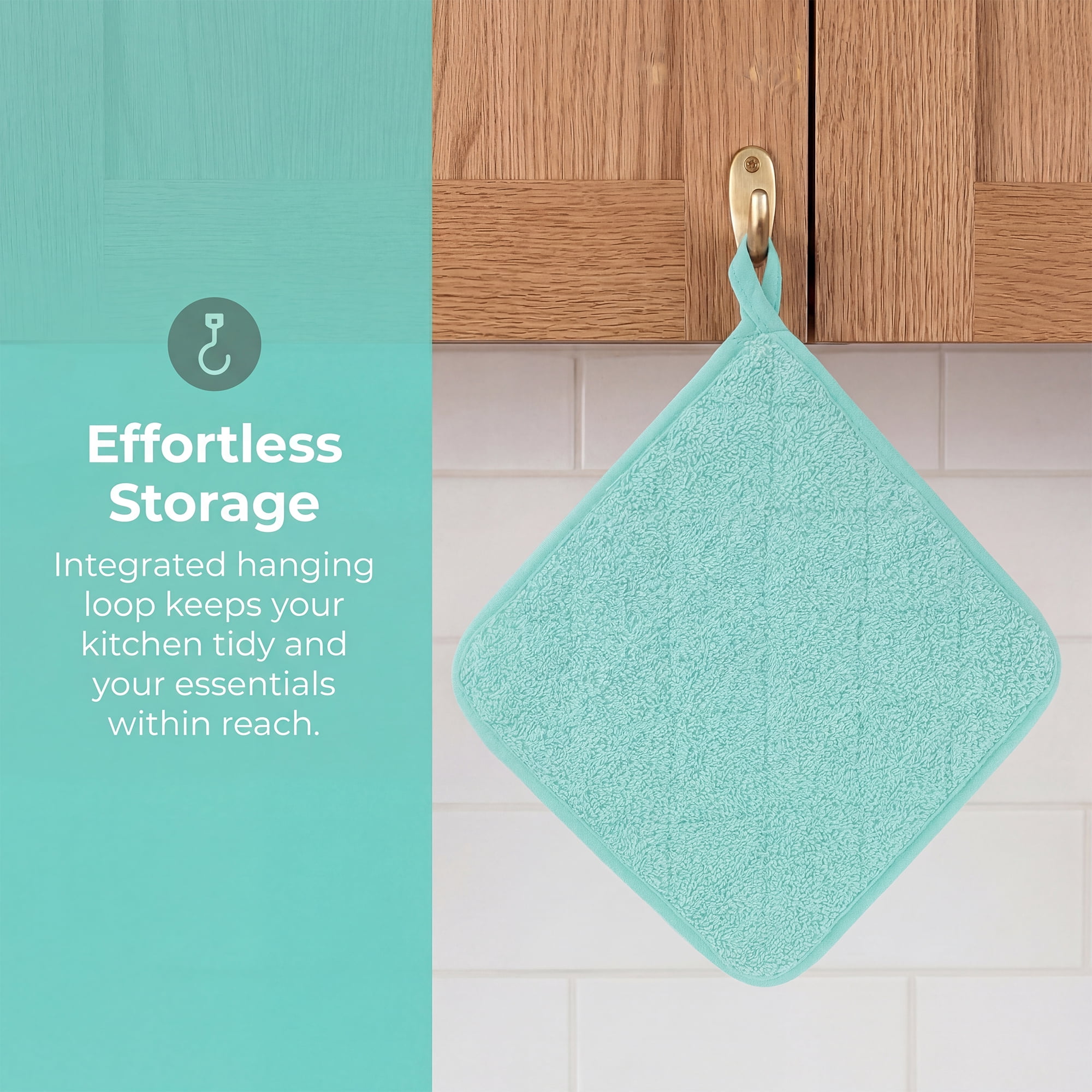 Unique Bargains 2 Pcs Square Pot Holders Heat Resistant Non Slip Pads Sky Blue 7.1"x7.1"