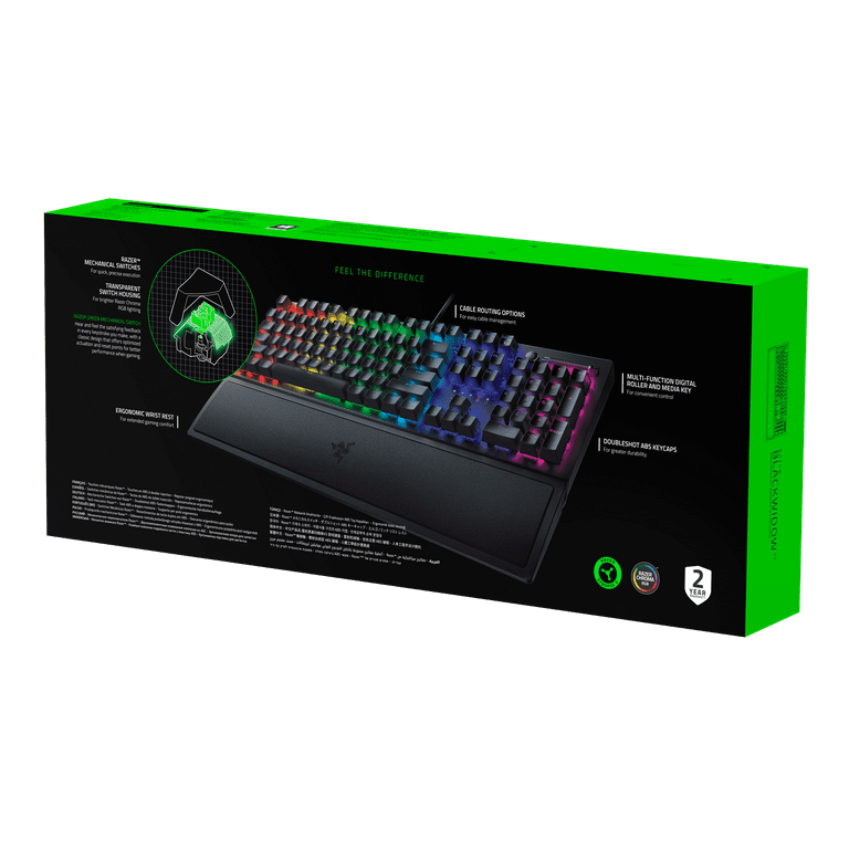 Razer BlackWidow V3 Full Size Mechanical Gaming Keyboard for PC, Chroma  RGB, Wrist Rest, Black 