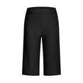 thumbnail image 3 of nerohusy Chino Bermuda Shorts for Women Summer Trendy Pull On Knee Length High Waisted Comfy Stretchy Long Walking Shorts 2025 Black,XL, 3 of 7