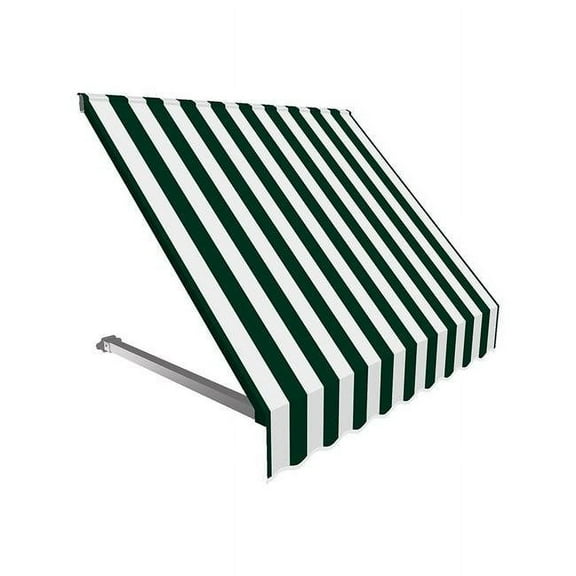 4.38 ft. Dallas Retro Window & Entry Awning, Forest Green & White - 44 x 36 in.