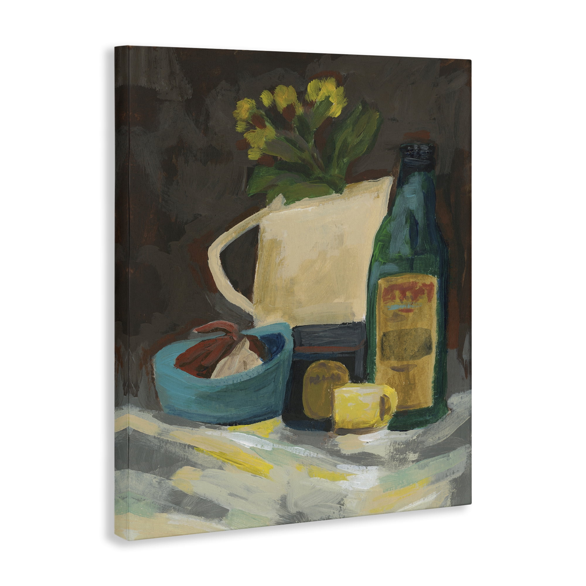Stupell Industries Impression of Still Life Plants & Flowers Painting Wrapped Canvas Art Print Wall Art, 16 x 20