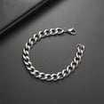 thumbnail image 2 of My Shape Fashion Cuban Chain Men Bracelet Stainless Steel 3/5/7/9mm Width Chain Bracelets Figaro Chain Boy Wrist Jewelry Couple, 2 of 5