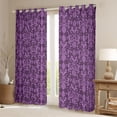 thumbnail image 2 of Manfei Retro Damask Blackout Curtains Set of 2 (52x84 Each),Vintage Victorian Floral Window Curtains,Purple Black Curtains and Drapes For Men Women,Luxury Bedroom Decor, 2 of 6