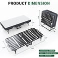 thumbnail image 2 of 3.7" Memory Foam Mattress Twin Folding Bed - Portable For Small Apartments, Metal Frame, 75" X 38", Modern With Comfortable High Sponge Extra Guests, 38, 2 of 7