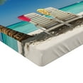 thumbnail image 2 of Ambesonne Beach Fitted Sheet, Relaxing Panorama Sea, California King, Green Blue, 2 of 3