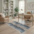 thumbnail image 2 of ODIKA 4'x6' Blue Geometric Striped Design Washable Area Rug Modern Pattern with Abstract Blocks Non-Slip, Chair-Friendly, Flatwoven for Home Office, Under Desk, 2 of 7