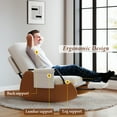 thumbnail image 5 of Furniliving Rocking Chair, Upholstered Nursery Rocking Chair with Footrest and Adjustable Backrest, Glider Rocker Accent Chair for Living Room, Bedroom, Nursery, White, 5 of 10