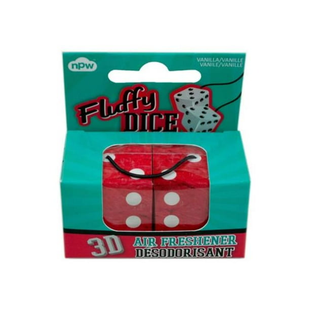 Kole Imports MK22772 3D Fuzzy Dice Auto Air Freshener Pack of 72