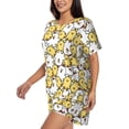 thumbnail image 2 of "Wukai Cartoon Chicken Women's Pajama Set - Short-Sleeve Top and Shorts with Elastic Waistband and Pockets for Loungewear, Yoga, and Casual Wear-XX-Large, 2 of 8