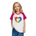 thumbnail image 2 of Eltusu Girls Short Sleeve Tops, Pullover Graphic Summer Crew Neck Kids T-shirts Hot Pink Size 5-6 T, 2 of 5